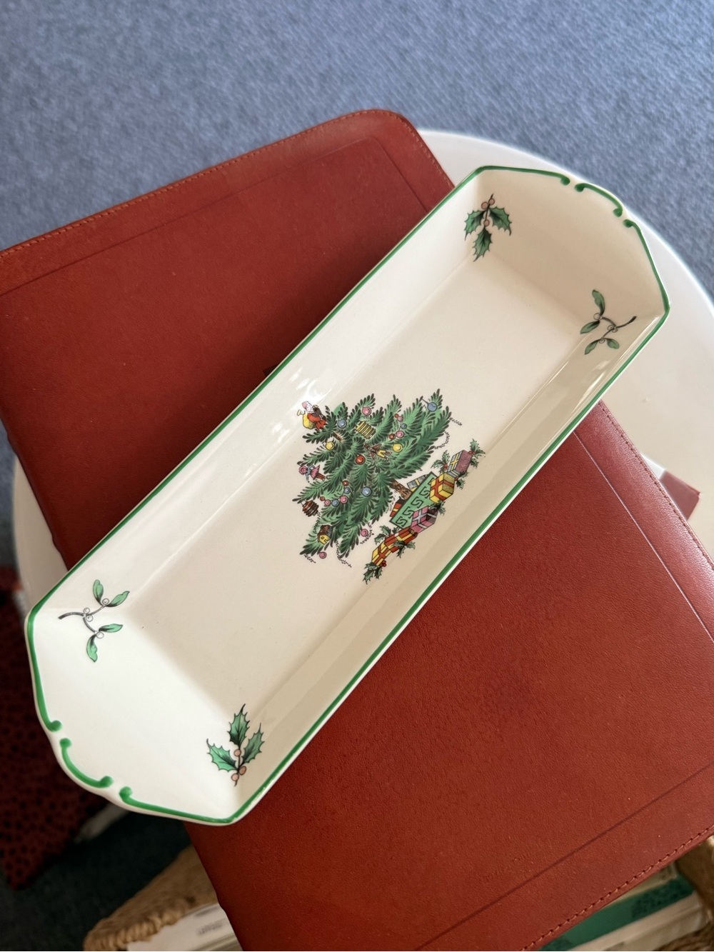 SPODE Christmas Tree Mint Tray England 32 S3324